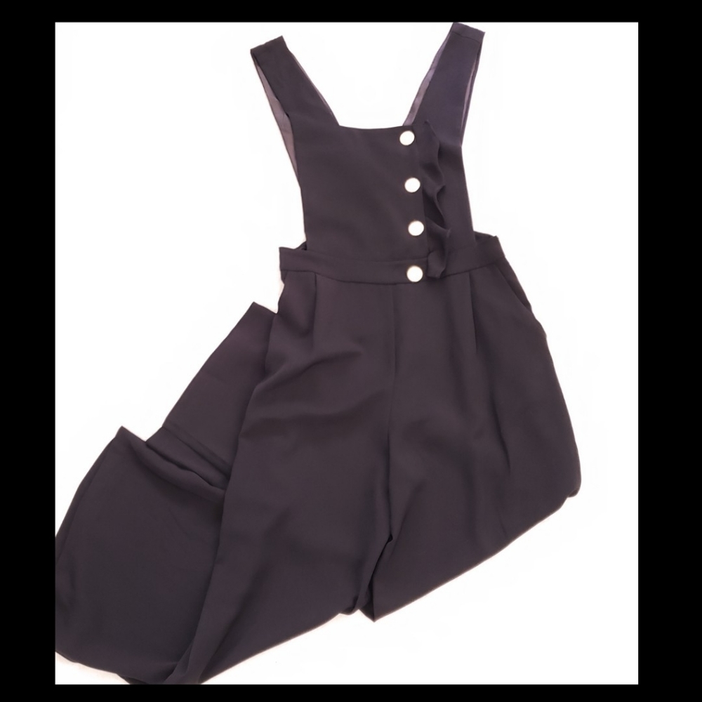 Mahina:Size:M/ Black wideleg Jumpsuit - Picture 3 of 7